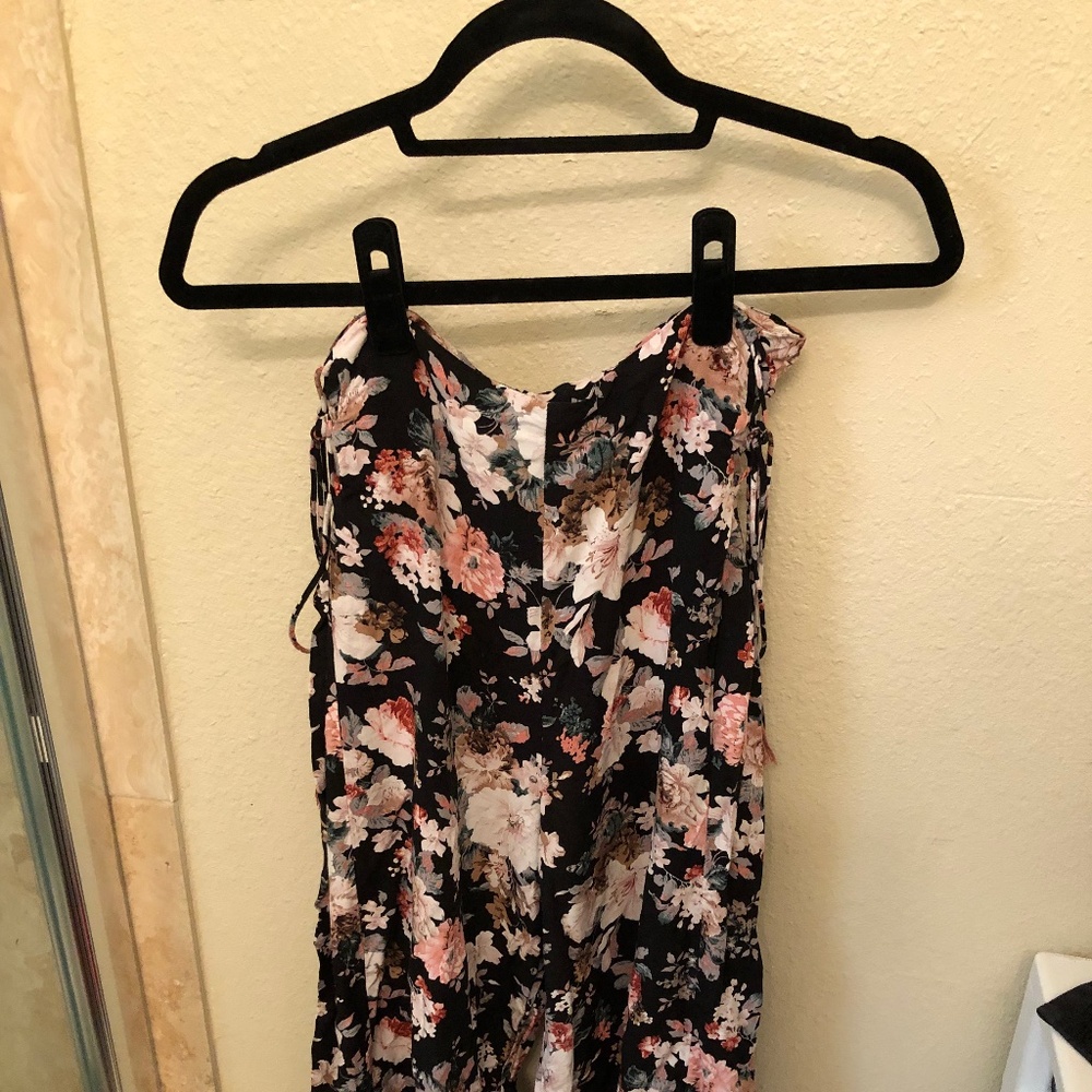 Floral wide leg pants